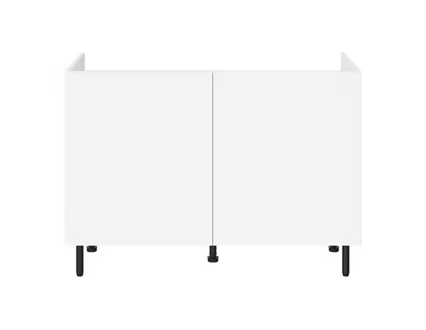 Meuble bas 2 portes _Pragma_ - Blanc - L. 120 x H. 86 x P. 59 cm (1)
