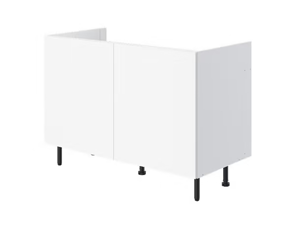 Meuble bas 2 portes _Pragma_ - Blanc - L. 120 x H. 86 x P. 59 cm