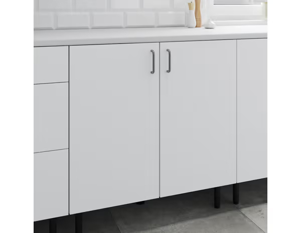 Meuble bas 2 portes _Pragma_ - Blanc - L. 80 x H. 86 x P. 59 cm (1)