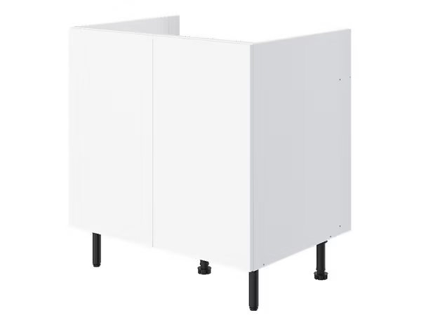 Meuble bas 2 portes _Pragma_ - Blanc - L. 80 x H. 86 x P. 59 cm