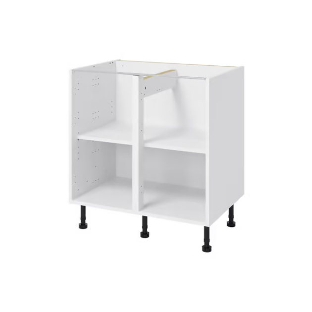 Meuble bas _Adele_ gris l.80 x h.72 x p.57 cm 2 casseroliers (1)