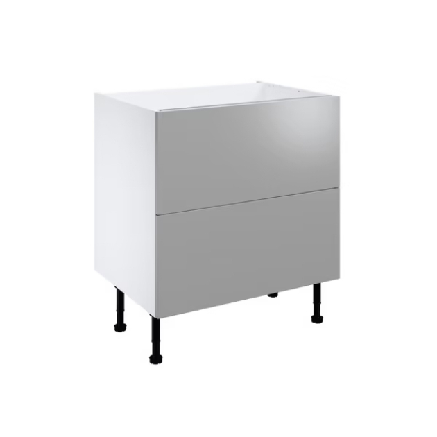 Meuble bas _Adele_ gris l.80 x h.72 x p.57 cm 2 casseroliers