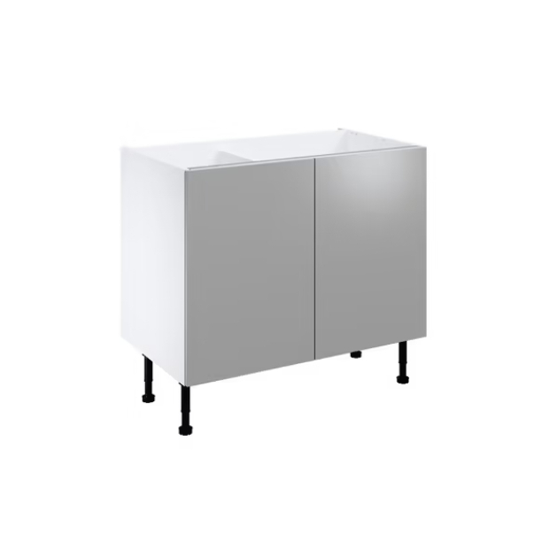 Meuble bas _Adele_ gris mat l.100 x h.72 x p.57 cm 2 portes