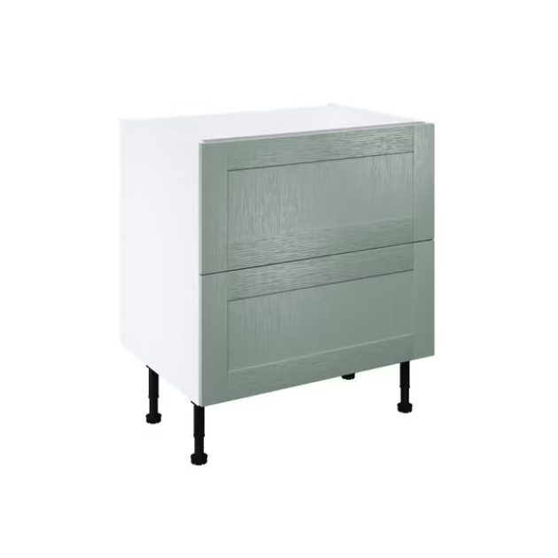Meuble bas _Coline_ vert sauge l.80 x h.72 x p.57 cm 2 casseroliers