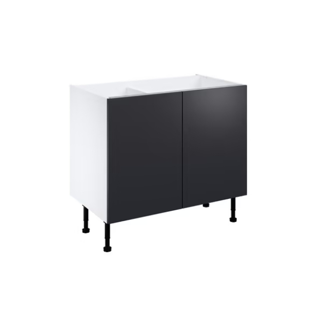 Meuble bas _Dorice_ anthracite mat l.100 x h.72 x p.57 cm 2 portes