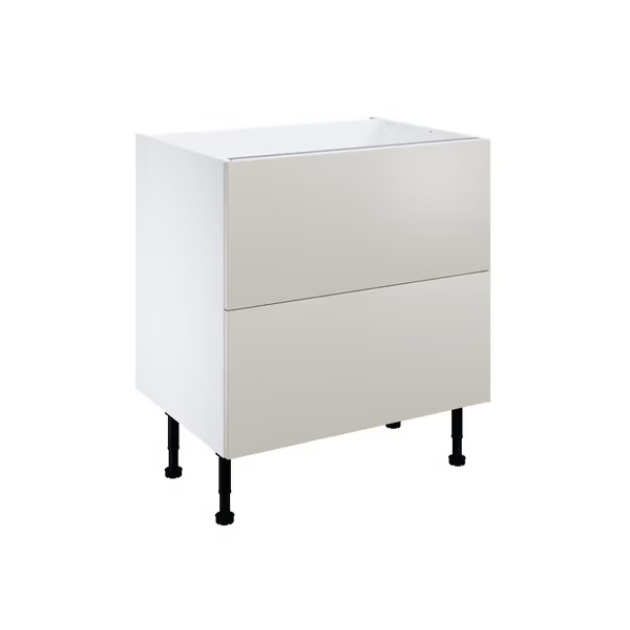 Meuble bas _Dorice_ beige mat l.80 x h.72 x p.57 cm 2 casseroliers