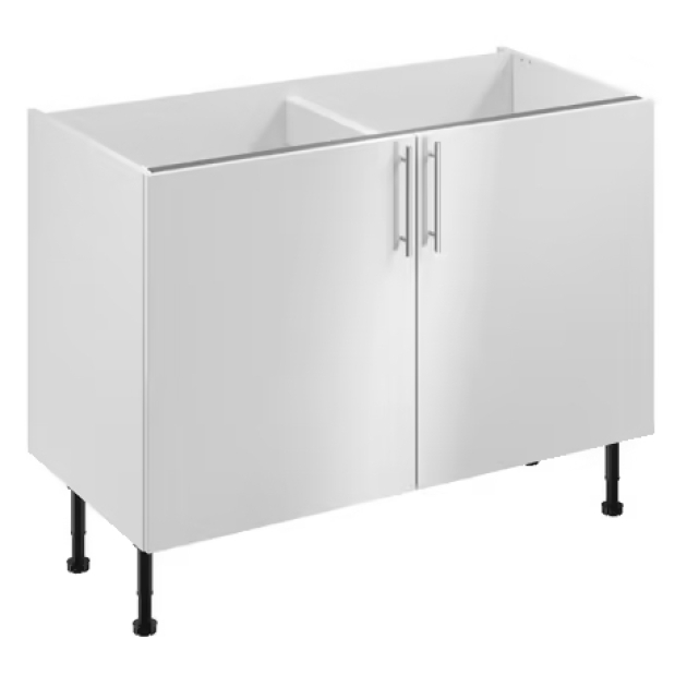 Meuble bas _Dorice_ blanc brillant l.120 x h.72 x p.57 cm 2 portes