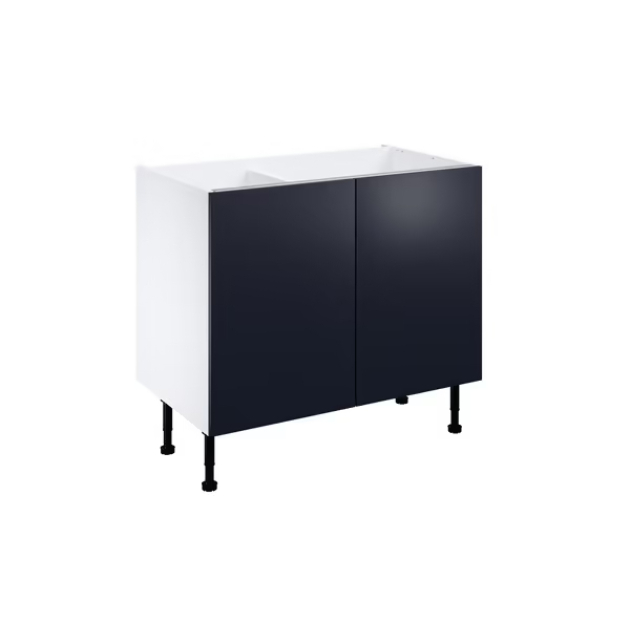 Meuble bas _Dorice_ bleu mat l.100 x h.72 x p.57 cm 2 portes