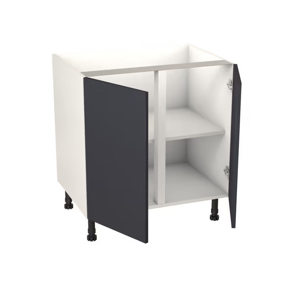 Meuble bas _Dorice_ bleu mat l.80 x h.72 x p.57 cm 2 portes (1)