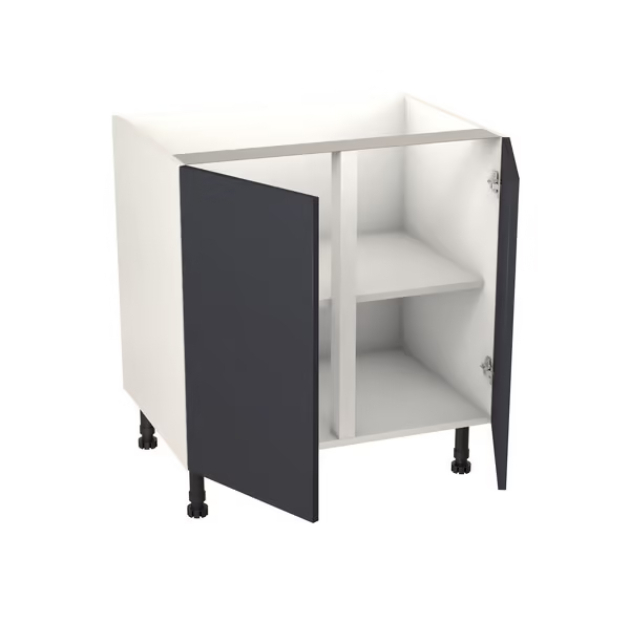 Meuble bas _Dorice_ bleu mat l.80 x h.72 x p.57 cm 2 portes (1)
