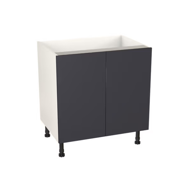 Meuble bas _Dorice_ bleu mat l.80 x h.72 x p.57 cm 2 portes