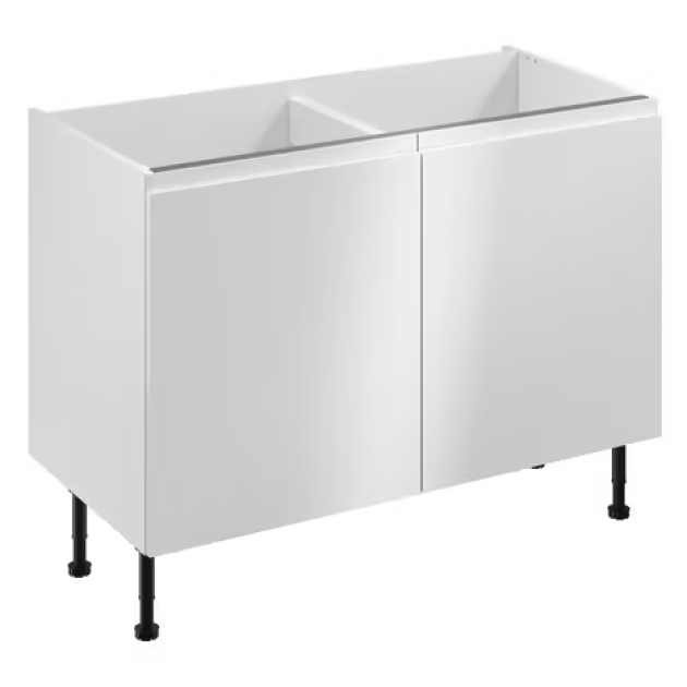 Meuble bas _Glorian_ blanc brillant l.120 x h.72 x p.57 cm 2 portes