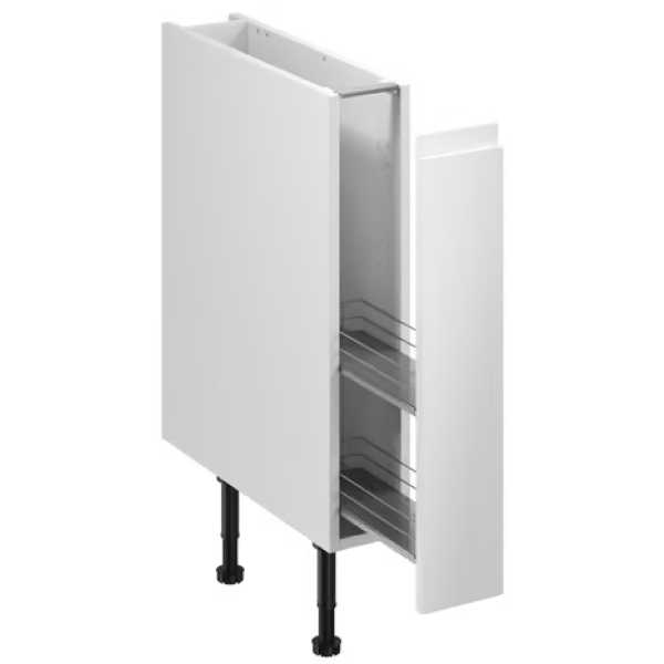 Meuble bas _Glorian_ blanc brillant l.15 x h.72 x p.57 cm 1 porte coulissante