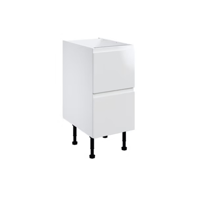 Meuble bas _Glorian_ blanc brillant l.40 x h.72 x p.57 cm 2 casseroliers