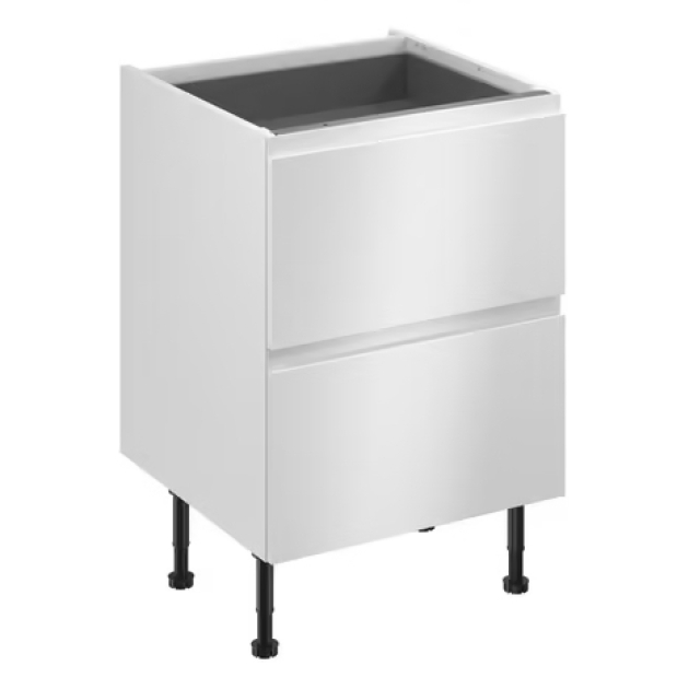 Meuble bas _Glorian_ blanc brillant l.60 x h.72 x p.57 cm 2 casseroliers